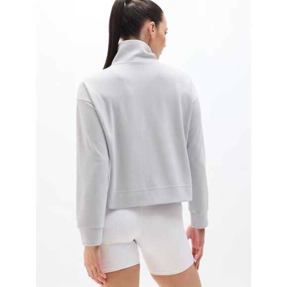 New Athleta S Seasoft Quarter Zip Sweatshirt Quartz Grey Small - Picture 4 of 5